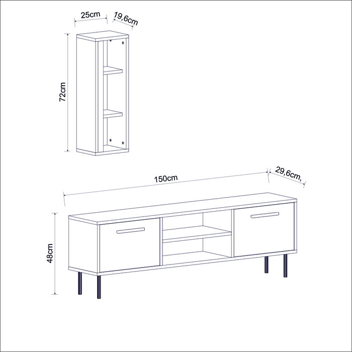Hanah Home Soporte para TV Bien - Walnut Hanah Home Soporte para TV Bien - Walnut